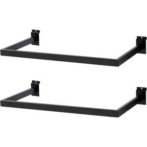 Slatwall U-Shaped Rectangular Tubing Hangrail - 24"x12", Slatwall Accessories and Hangers for Retail Display and Home Garment Storage (2)