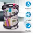 2 x Handy Laundry Foldable Shower Caddy - Collapsible, Portable, Drainage Hole, Carry Handle, Large Compartments, Great Organizer for Camp, Travel, Gym, and Dorm (Black)