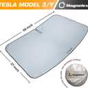 Magnelex Tesla Windshield Sun Shade (Model 3/Y), Reflective Polyester Blocks Heat & Sun, Foldable Car Window Sun Blocker, Mirror Cut-Out, Fade-Resistant Sunshade, Tesla 3 Accessories