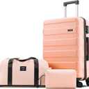 Hoteel Luggage Sets 2 Piece, Durable Suitcase Dual-Spinner Wheel TSA Lock, Lightweight Travel Hardshell ABS Carry on Luggage for Men&Women, Pink(20in/DB/TB)