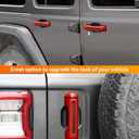 Savadicar 5-Piece Red Door Handle Cover Trim Kit for Jeep Wrangler JL JLU 4xe & Gladiator JT 2018-Present – Exterior Handle Cap Accent Accessories