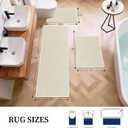 YIHOUSE Beige Bathroom Rugs Sets 3 Piece, Quick Dry Non Slip Thin Bath Mat with Toilet Rug, Absorbent Machine Washable Bath Runner Rugs for Bathtub Sink Home Decor, 17"x24"+17"x47"+17.5"x24"U