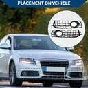 No.8P0807682K/8P0807681AF Fog Light Grill for Audi A3 2009-2012 Front Left Right Front Lower Bumper Fog Light Cover Inserts ABS 1 Pair Black