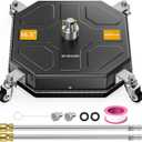EVEAGE 16.5" Pressure Washer Surface Cleaner Attachment, 4000 PSI Square Power Washer Disc with 1/4" Quick-Connect, 2 Extension Wand, Corner& Edge Cleaning, BJ16