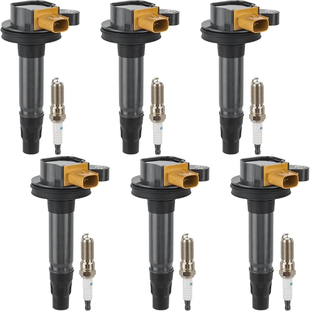 6pcs UF646 Ignition Coil Packs and Spark Plugs Compatible with Ecoboost 2011-2020 Ford F-150 Expedition Explorer Flex Taurus Transit, Lincoln MKS MKT Navigator, 3.5L V6, Replaces DG549