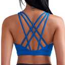 RUNNING GIRL Sports Bras for Women, Medium-High Impact Running Strappy Sports Bra with Removable Pads (X-Large, Royal Blue)