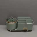 Beborxue 360 Rotating Makeup Organizer for Vanity with Drawers, Large Capacity Cosmetic Display Case, skincare organizer, Cosmetic Organizer for Lipstick, Skincare, Brushes, Eyeshadow, (Green)