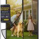 Magnetic Screen Door, Heavy Duty Mesh Door Curtain with Strong Full-Frame Magnets, Hands-Free Self Closing, Pet & Kid Friendly, Keeps Bugs Out, Easy Install for Sliding & Door Frames 58"x78"