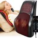 ALLJOY Back Massager with Heat, Electric Shiatsu Massage Pillow with LCD Display, 4 Modes & 3 Intensities Deep Tissue Kneading for Lower Back, Neck, Shoulder, Leg, Ideal Gifts for Men, Women