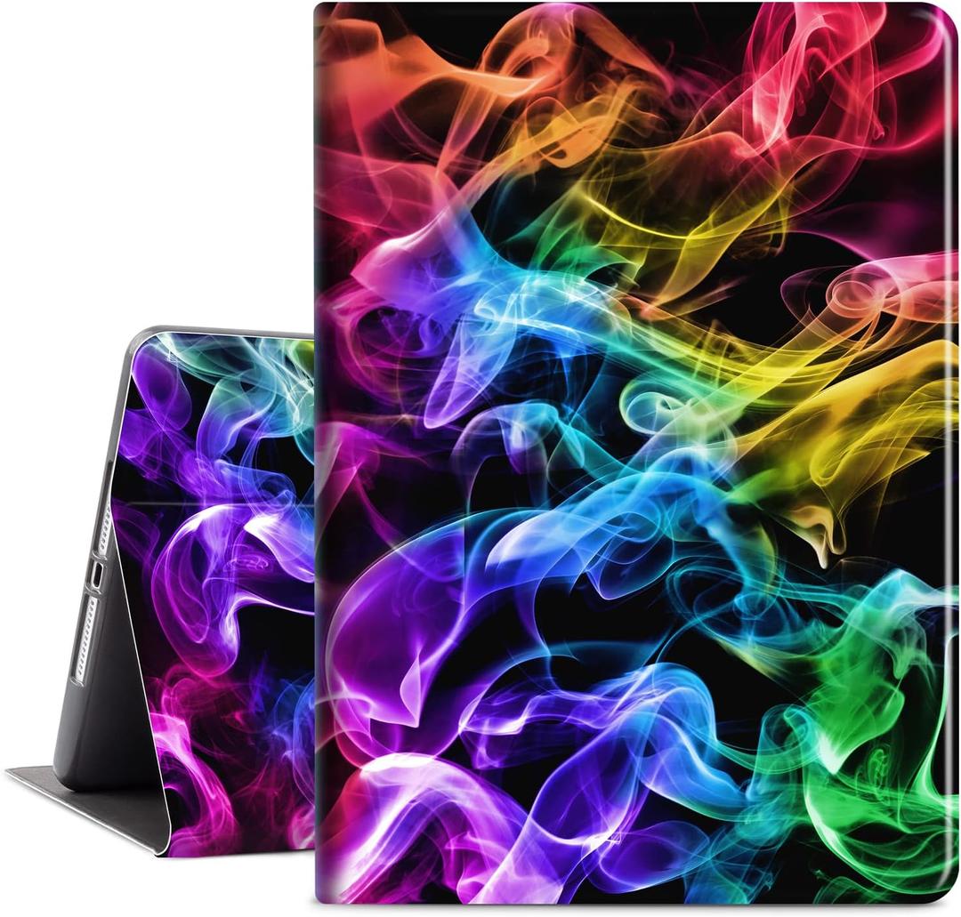 Vimorco Slim Case for iPad 5th/6th Generation 9.7 inch 2017/2018, for iPad air 1/2, Shockproof PU Leather Adjustable Stand Cover for Apple iPad 5th/6th Gen, Abstract Smoke
