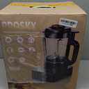 Blenders for Kitchen with Heating, PRASKY 1000W 55oz Glass Blender, 25000 RPM High Speed Professional Blender for Smoothies Shake Juice, Keep Warm & Auto Clean for Ice Crushing Soups Sauces (Black)