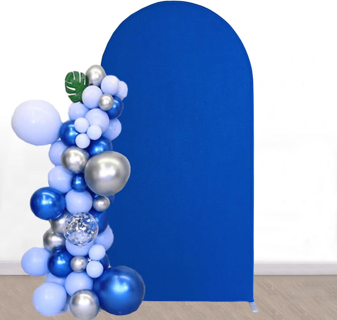 7.2 FT Arch Backdrop Cover Spandex Arch Cover Fitted Wedding Arch Backdrop Fabric Covers for Baby Shower Bridal Shower Birthday Party Gender Reveal Decoration (Royal Blue) (7.2FT)