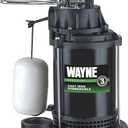 WAYNE CDU790 - 1/3 HP Submersible Cast Iron and Stainless Steel Sump Pump with Integrated Vertical Float Switch - Up to 4,600 Gallons Per Hour - Heavy Duty Basement Sump Pump, Black