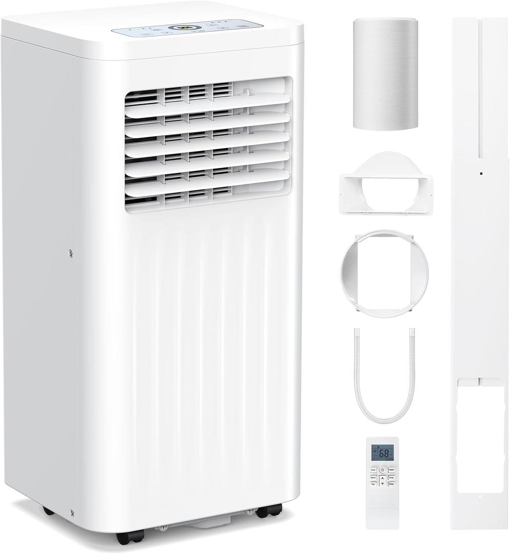 10000 BTUs Portable Air Conditioners with cooling/dehumidification/fan/sleep mode,4-IN-1 Portable AC with 24H Timer & Remote Control & Window Kit