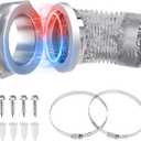 Magnetic Dryer Vent Connector, DV180 Airtight Seal Dryer Vent Kit, Quick Connection, Strong Magnet, Self-Alignment Design, Magnetic Dryer Vent Connector Kit Including A 2.6ft 4" Duct and Two Clamps