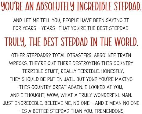 Funny Father's Day Card for Stepdad, Witty Fathers Day Gift from Step Daughter Step Son, Birthday Card for Stepfather, Bday Gift for Bonus Dad 3 Pcs