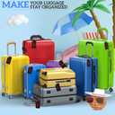 8 Pcs Initial Letter A-Z Luggage Tags Silicone Suitcase Instrument Tag with Name Card and Stainless Steel Loop(Letter R,Red, Black)