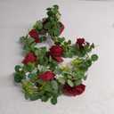 Flower Garland, Artificial Rose Vine Flowers Plants, Hanging Fake Roses Vine for Room Anniversary Wedding Birthday Christmas Wall Arch Decor 1 Pack