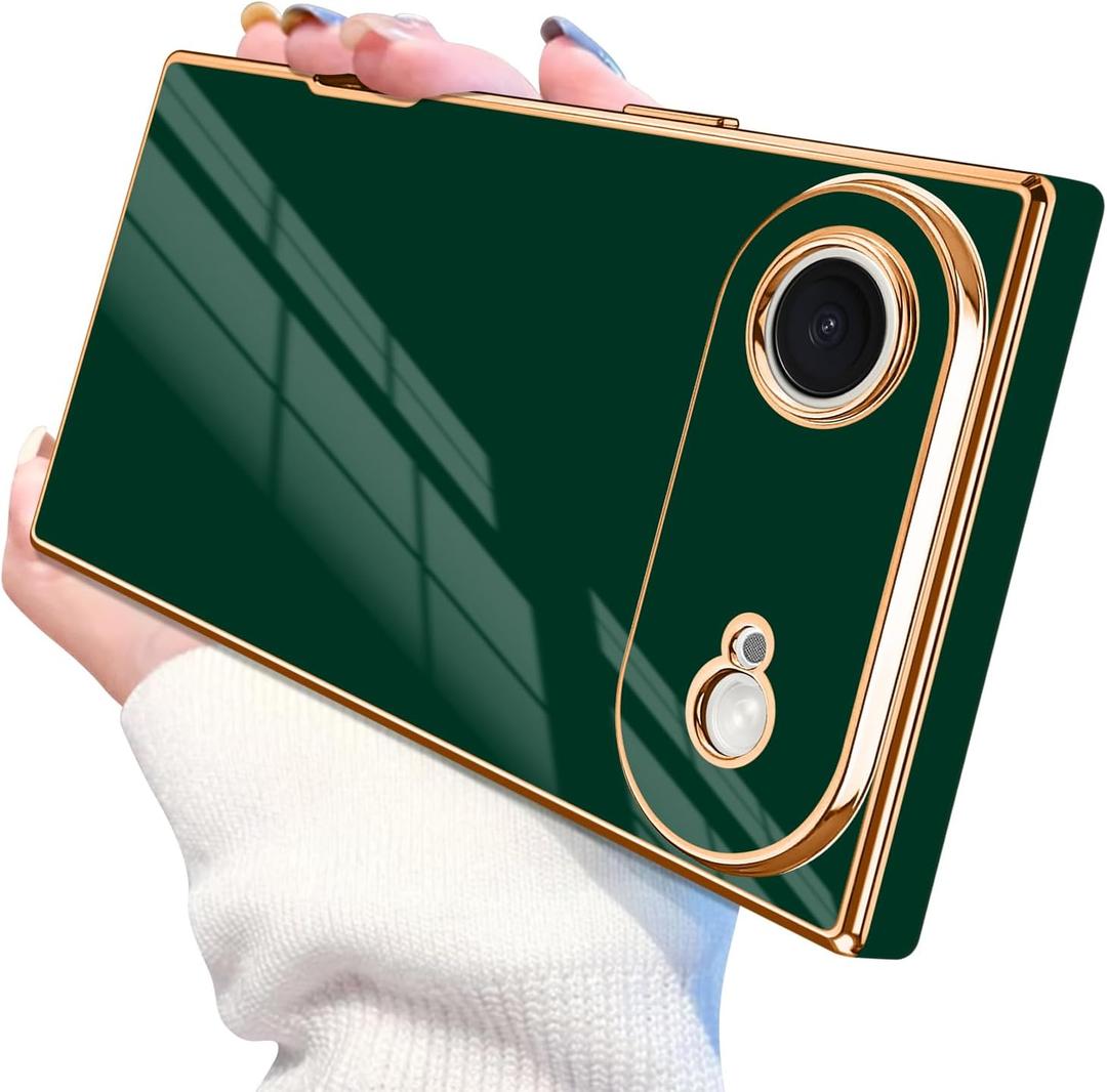 Designed for iPhone Air Case Rectangle, Works with Magnetic Wireless Charging, Full Lens Protection, Flexible TPU Electroplated Edge for Women Men Phone Case for iPhone Air Green (Air 6.5inch)