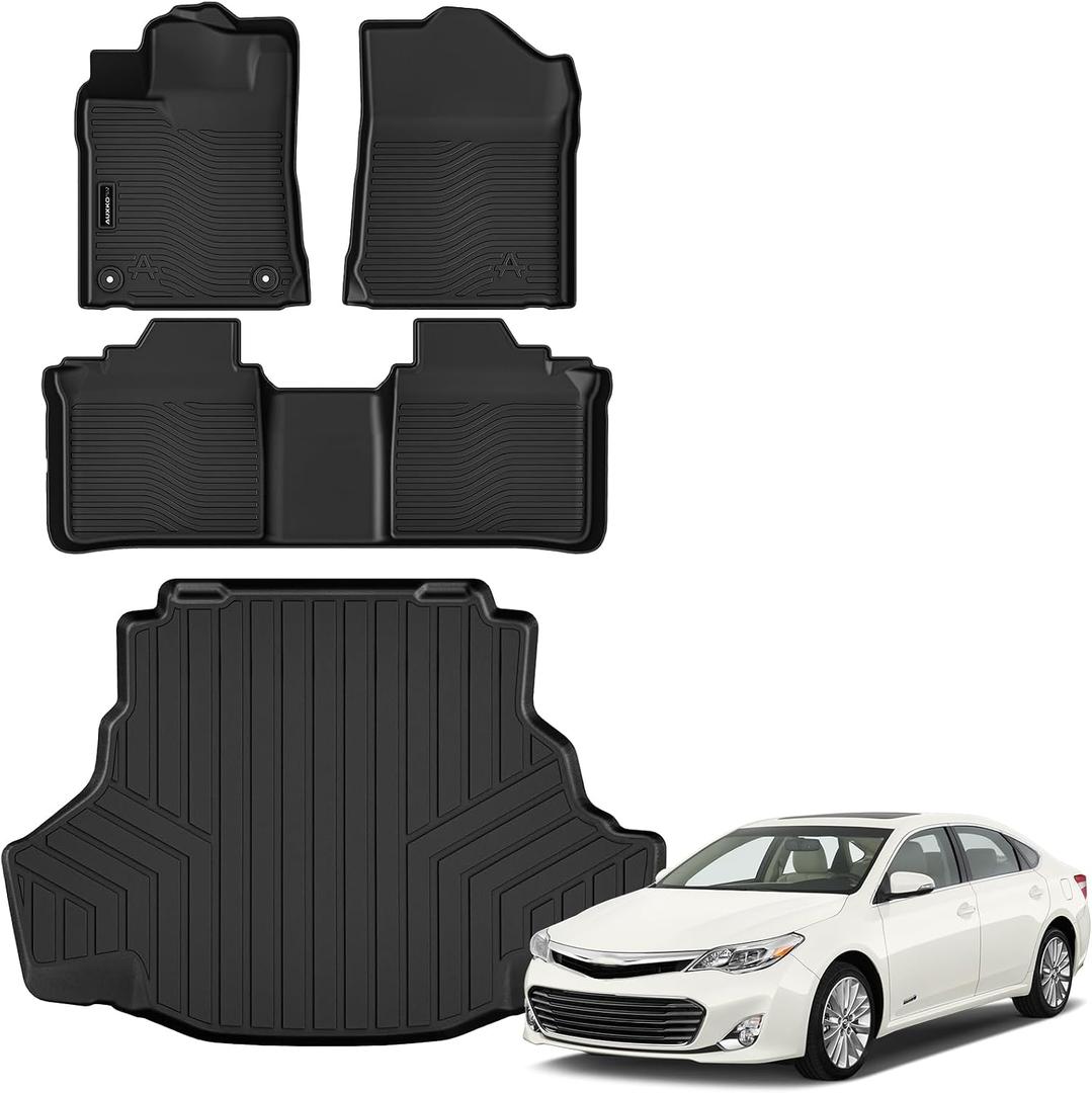 Auxko All Weather Floor Mats Cargo Mat for Toyota Avalon 2013 2014 2015 2016 2017 2018 (not for Hybrid) All Season TPE Accessories Guard Odorless Anti-Slip Floor Liners Trunk Mat