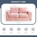 MAXYOYO Bean Bag Chair, Two-seat Bean Bag Sofa with Pillows and Armrests for Adults, Upholstered Loveseat Floor Sofa Couch Fluffy Chair Bean Bag Couch for Bedroom Living Room, Pink