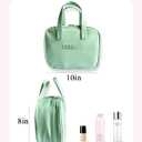 2 x Travel Makeup Bag for Women, Large Capacity Cosmetic Bags for Girls, Compact Pouch Make up Organizer, Waterproof Toiletry Bag with Divider and Handle (Green2)