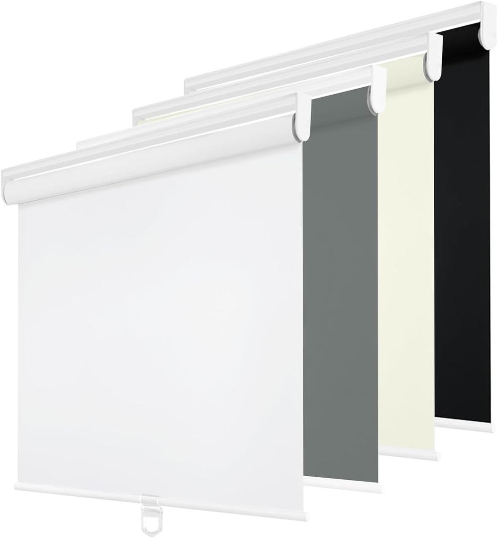 Changshade Cordless Roller Shades Blackout Blinds for Indoor Windows,Pull Down Darkening Roller Shade with UV Protection and Thermal Window Shades for Home and Office(31.5" W x 72" H,White)