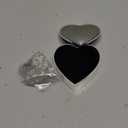 Quelay 2 Pcs Heart Jewelry Keepsake Box and Pink Baby Rosary Baptism Gift, Silver Toned Jewelry Box with Engraved Cross Baby Baptism Gift for Girls Baptism, First Communion, Christening