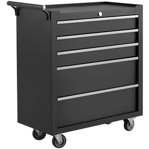 MilleLoom Professional Workstation Version 24" 5-Drawer Rolling Tool Chest - Lockable Storage Cabinet with Wheels for Workshop & Garage Organization
