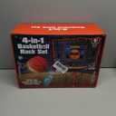 Basketball Hoop for Kids, 4 in 1 Kids Basketball Hoop and T Ball Set with Hanging Baseball Hoop, Toddler Basketball Toys, 2.98-5.8ft Adjustable Basketball Set for Indoor & Outdoor Backyard Sport Game