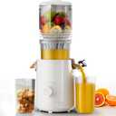 Cold Press Juicer, Juicer Machines Vegetable and Fruit with 5.3" Large Feed Chute, Electric Juicers of Pulp Seperation with 99% High Juice Yield, Preserves Nutrients, BPA Free, Easy to Clean, White