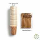 Fill Touch 350 Pcs Camping Wood Set Spoon Fork For Camping Party