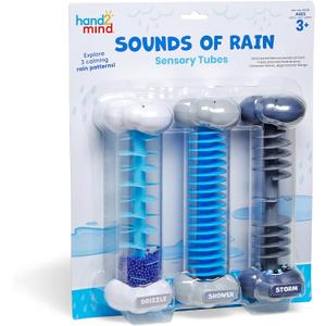 Hand2mind Sounds of Rain Sensory Tubes, Rainmaker Fidget Tubes, Weather Toys, Rain Stick Instrument, Toddler Science, Calming Toys for Kids, Play Therapy, Calm Down Corner Supplies