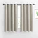 NICETOWN Blackout Natural Curtains for Bedroom - Window Treatment Thermal Insulated Grommet Solid Drapes Energy Saving Sound Reducing for Basement, 1 Pair, W52 x L54 (52"W x 54"L (Pack of 2))