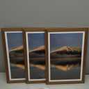 12x18 Poster Frame, Display Pictures 11X17 with Mat or 12x18 Without, Wall Hanging Frames, Rustic Brown, 3 Pack