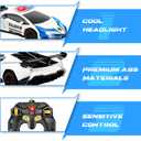Getatoy Remote Control Car Transformer Toys for Boy 4-6 Years Old: One-Button Transforming Police Car with LED Light & 360° Rotation Drifting 2.4 Ghz Robot RC Car Christmas Birthday Gift Idea for Kids