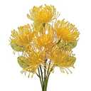 Briful 6PCS Artificial Chrysanthemum Flowers 4'' Faux Spider Mums Flower Fake Spring Flower Bouquet for Home Vases Centerpiece Wedding Arrangement(Yellow)