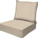 Honeycomb Outdoor Heritage Deep Seat, 24 x 23, Textured Solid Almond Chair Cushion for Patio Furniture