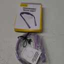 Glocusent Upgraded LED Neck Reading Light, Book Light for Reading in Bed, 30-min Timer, 3 Colors & 3 Brightness Adjustable, Rechargeable & Long Lasting, Perfect for Reading, Knitting (Slim-Medium, Purple)