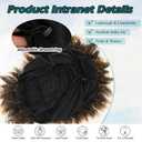 Afro Headband Wig Kinky Curly Headband Wig with Bangs Blonde Head-Wrap Wigs 2 in 1 Ombre Afro Puff Wig With Bangs for Women Synthetic Half Wigs (Heibu-Omber Blonde)