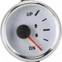 Boat Trim Gauge 52mm (2 Inch) 0-190ohm Trim Tilt Indicator Red Backlight with White Dial Silver Frame