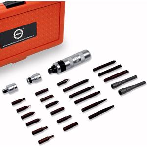 AKM Hand Manual Reversible Impact Driver Set Extractor-26 PCS Impact Screwdriver S2 Steel Hex Phillips Slotted Screwdriver Bits Much More Durable Disengage Rusted Fasteners or Frozen Bolts