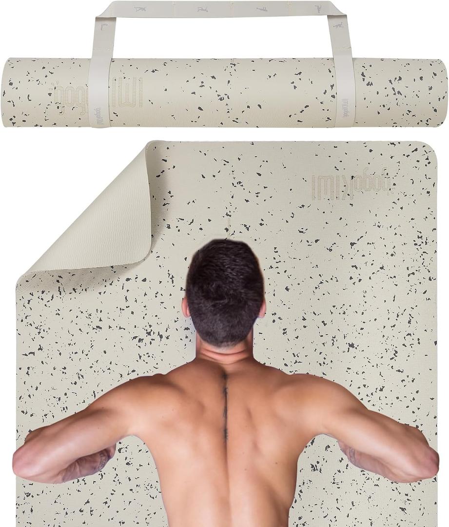 Gogokiwi Extra Wide Yoga Mat for Men Women (72"L x 36"W) Non Slip Fitness & Exercise Mat with Alignment Marks for Yoga, Pilates, Floor Workouts