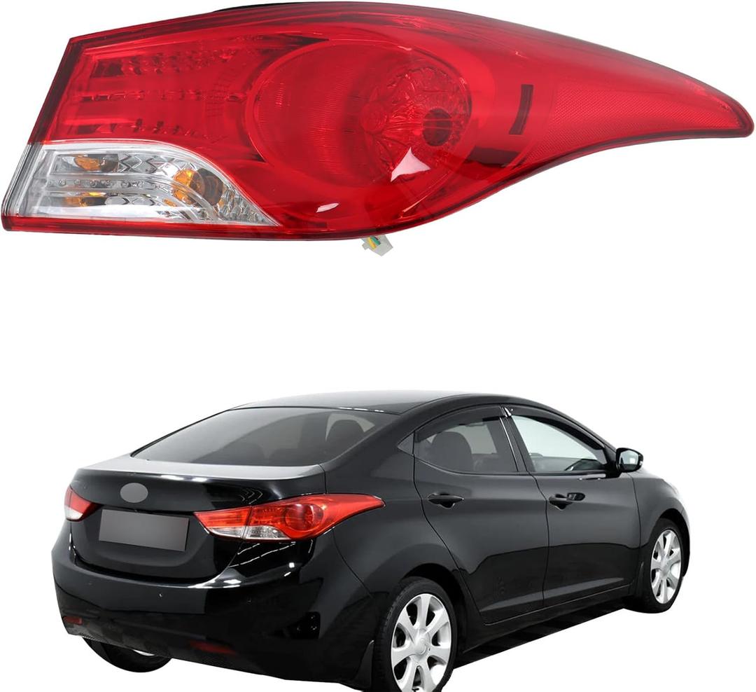 Boine Right Passenger Side Tail Light Compatible With 2011 2012 2013 Hyundai Elantra Rear Light Brake Lamps Replaces 924023Y000 HY2805119 (Right Passenger Side)