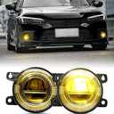 Xprite 500% Bright OEM Style LED Fog Lights w/Yellow Lens Compatible with 2016-2026 Honda Civic (Sedan/Hatchback) Including Sport, EX, Touring, Honda Fit Pilot CRV Accord Odyssey, Acura