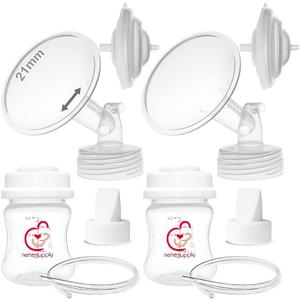 Nenesupply Pump Parts Compatible with Spectra S2 S1 9 Plus Breast Pump to Replace Spectra Pump Parts S2 Accessories Flange 21mm Duckbill Valve Tubing Bottles Backflow Protector