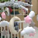 Baby Crib Mobile with Elephants, Clouds and Stars,Baby Mobile Musical Crib Mobile Music Box with 12 Lullabies (Elephant Baby Mobile)
