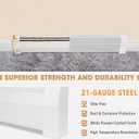 6ft Steel Easy Slip-On Baseboard Heater Cover with End Caps for Bathroom & Hydronic System for Replacing Old Cover, White