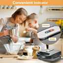 Waffle Maker 6 in 1, Walnut Cookie Maker, Panini Press Grill and Sandwich Maker, Donut Maker with Removable Non-Stick Plate