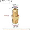HQMPC Gas Connect Adapter Air hose fitting Brass Union Coupler Adapter Gas x Flare Fittings Brass Tube Fittings 1/4"Flarex1/4" NPT 6Pcs
